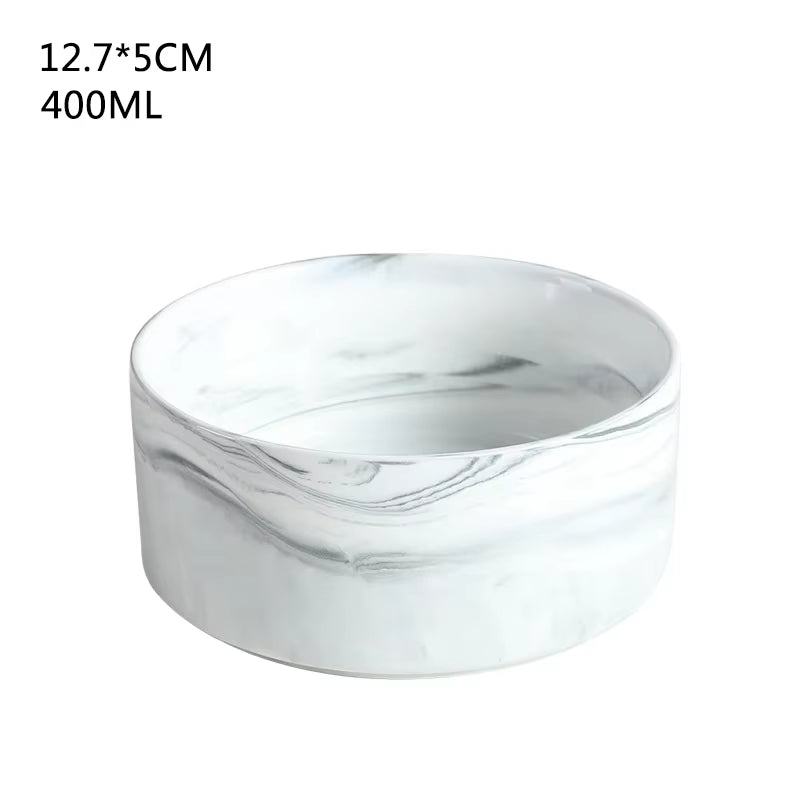 Premium Ceramic Cat & Dog Food Bowl with Wooden Stand