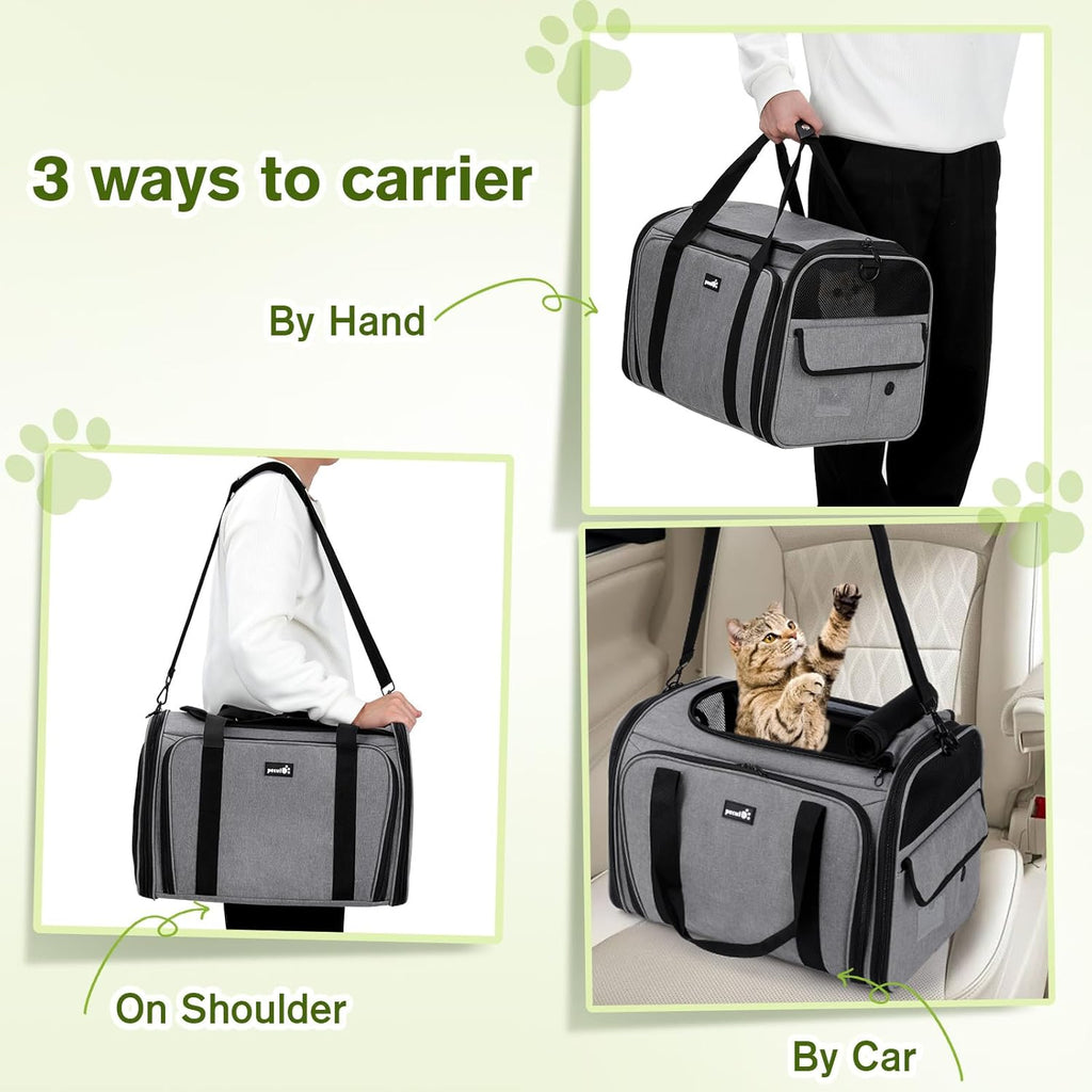Expandable Extra-Large Pet Carrier Bag – Comfortable, Foldable & Travel-Ready