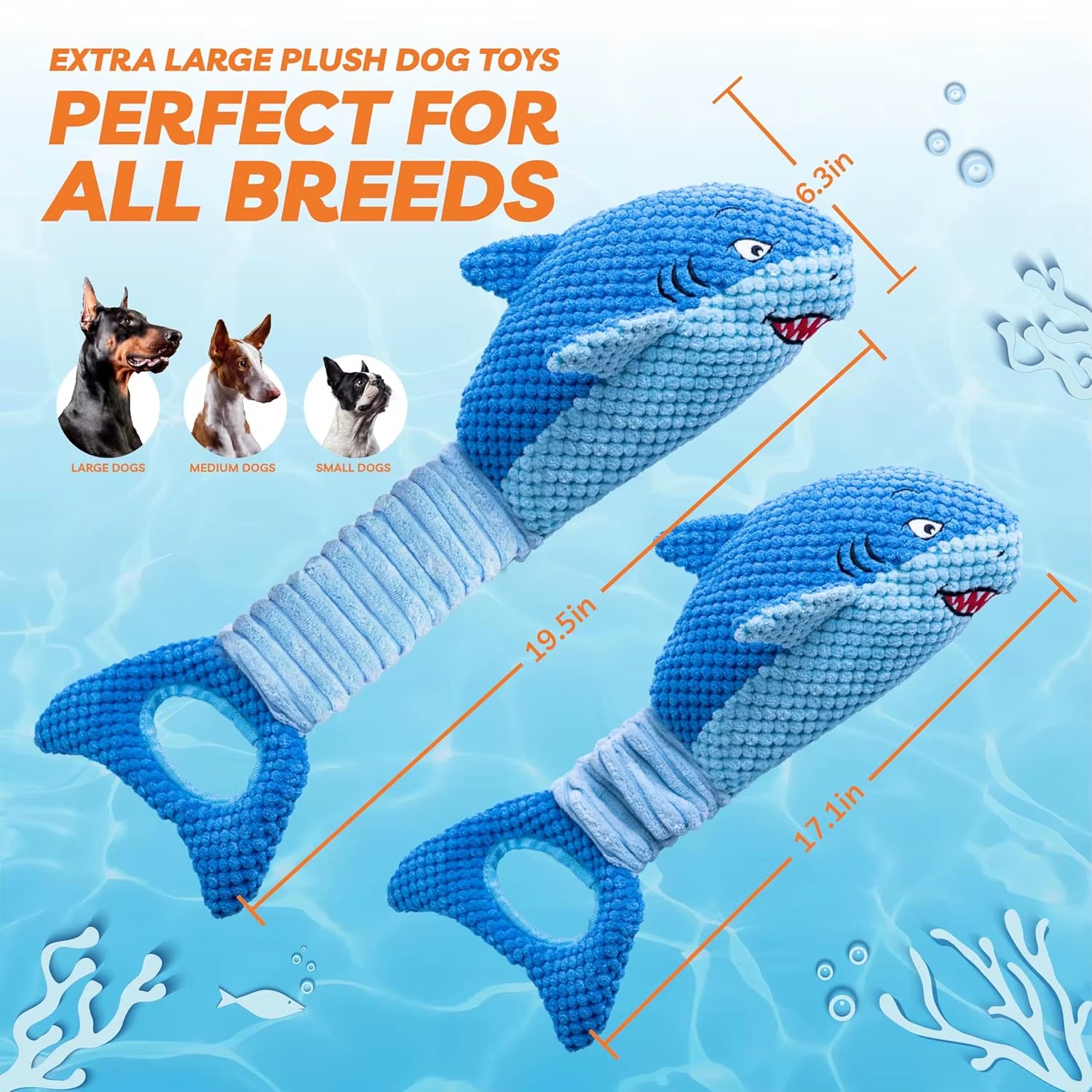 Squeaky Shark Dog Toy