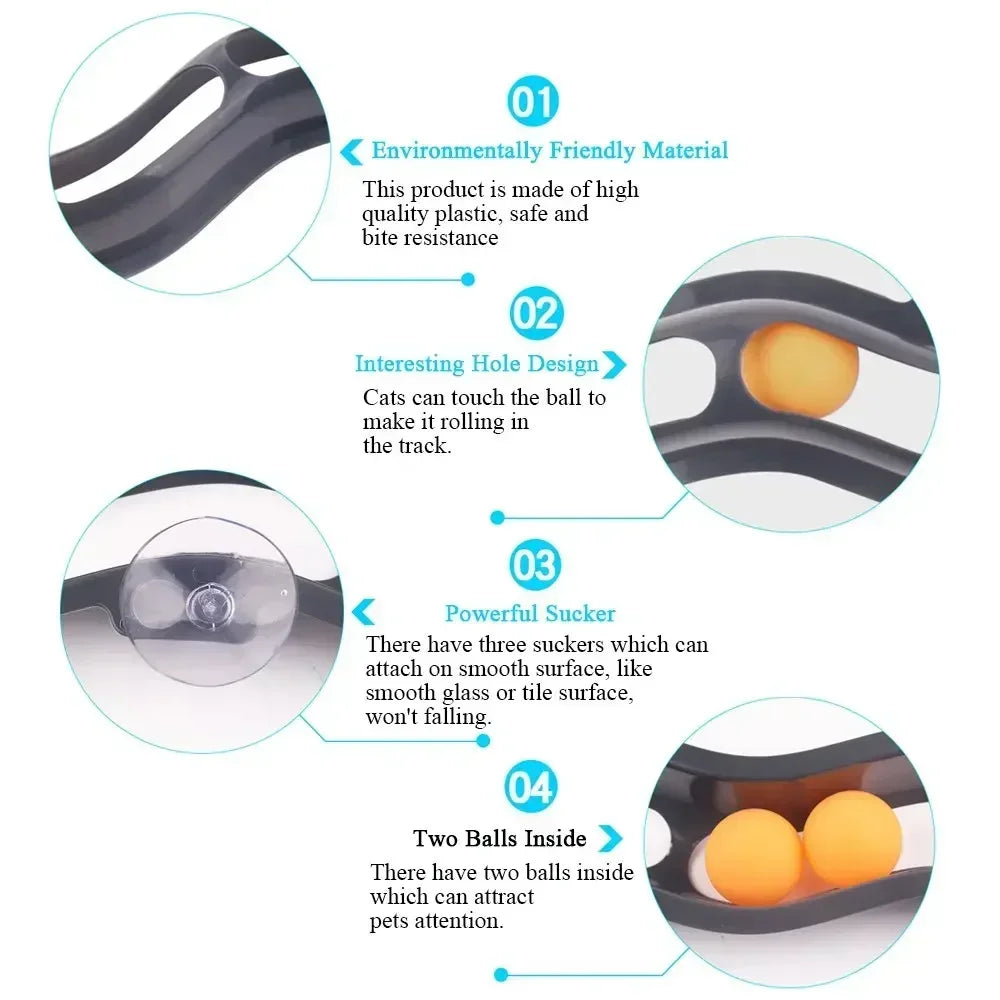 Window-Mounted Track Cat Toy