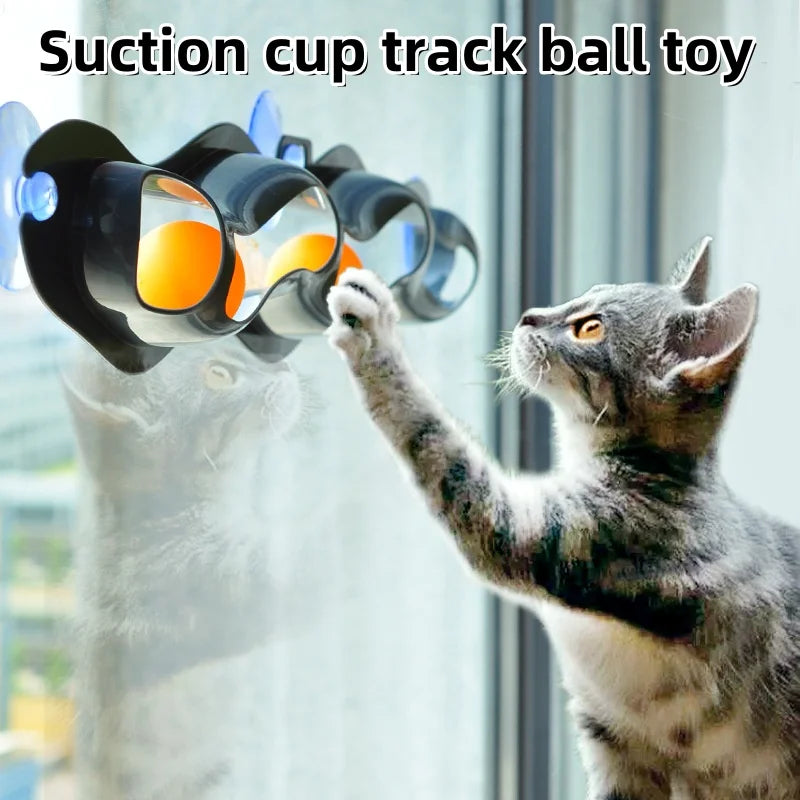 Window-Mounted Track Cat Toy