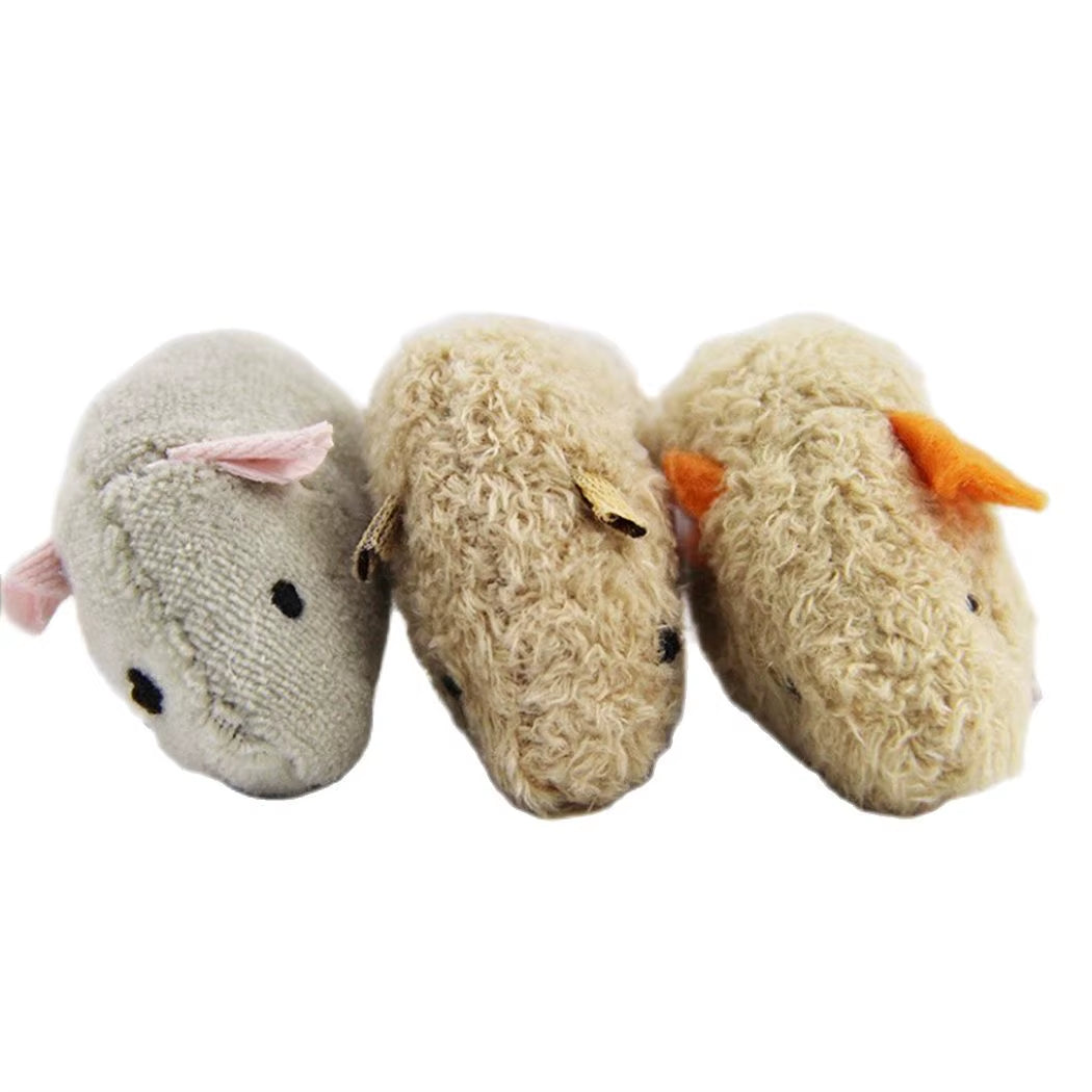 3-Pack Plush Mouse Cat Toys