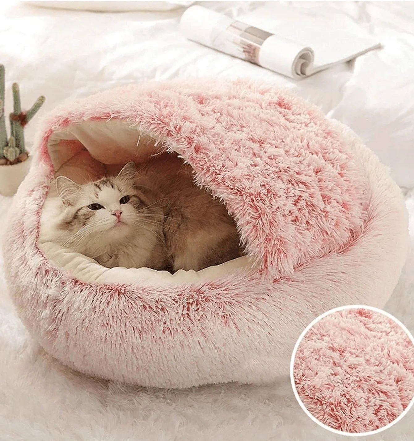 Soft Plush 2-in-1 Pet Bed with Cover