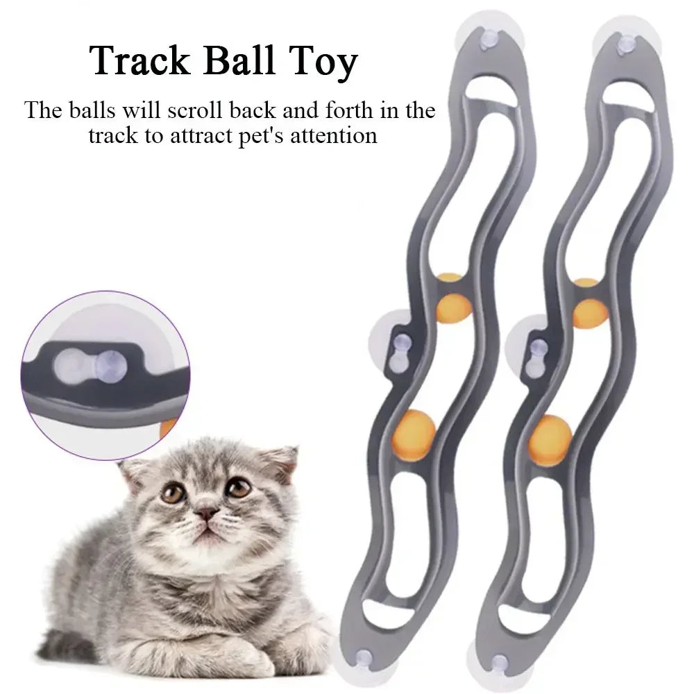 Window-Mounted Track Cat Toy
