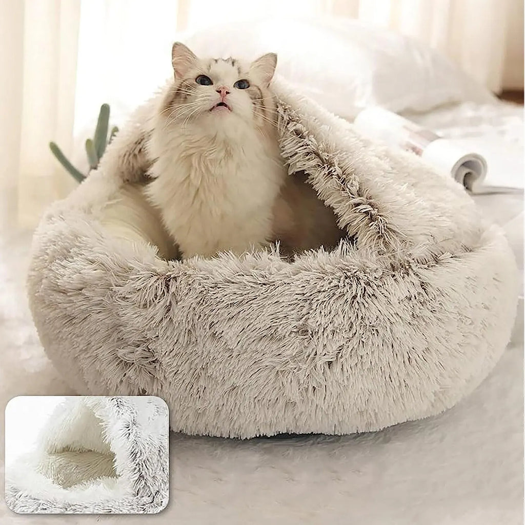 Soft Plush 2-in-1 Pet Bed with Cover