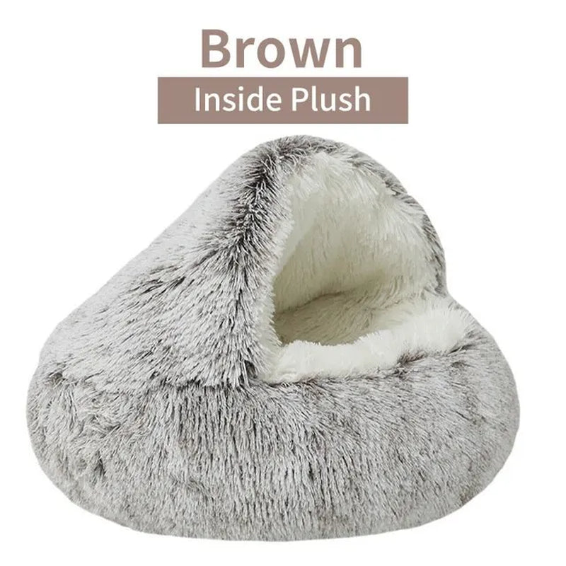 Soft Plush 2-in-1 Pet Bed with Cover