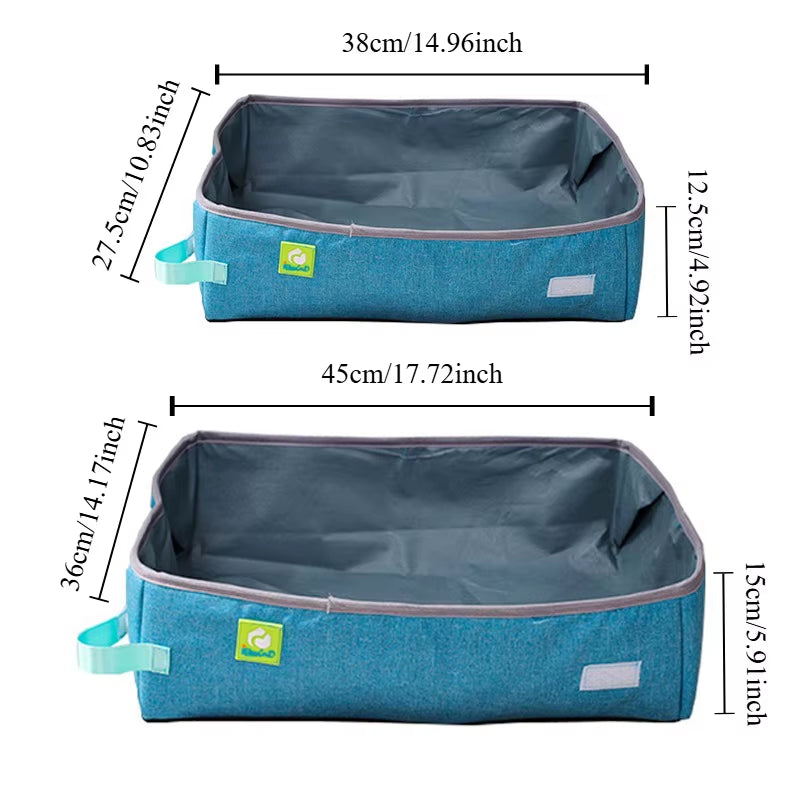 Semi-Enclosed Foldable Cat Litter Box — Portable, Waterproof & Travel-Friendly Design
