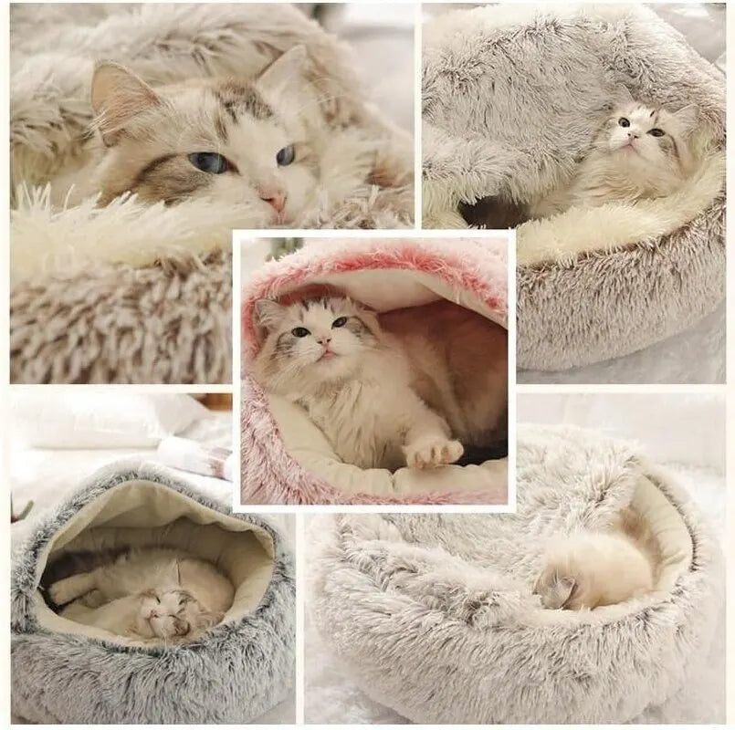 Soft Plush 2-in-1 Pet Bed with Cover
