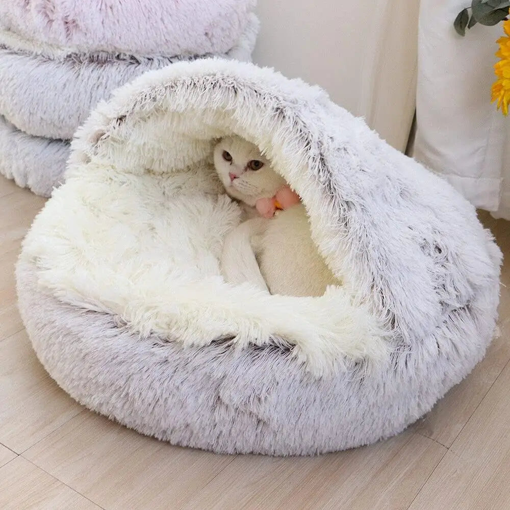 Soft Plush 2-in-1 Pet Bed with Cover