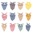Stylish Plaid & Dots Pet Bandana – Soft Cotton, Washable & Perfect for Puppies & Kittens