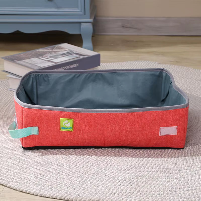 Semi-Enclosed Foldable Cat Litter Box — Portable, Waterproof & Travel-Friendly Design