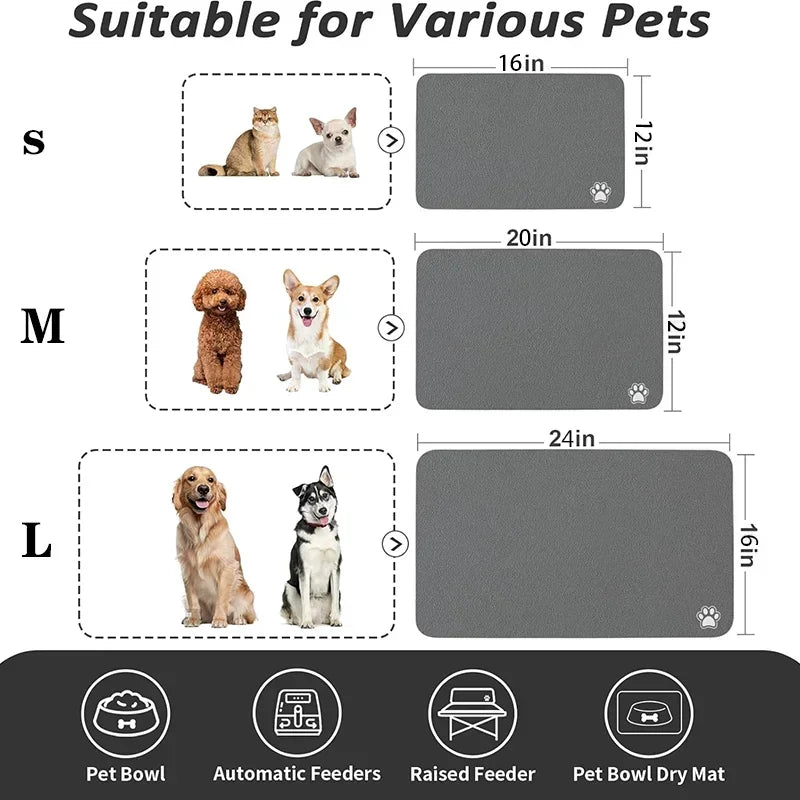 Super Absorbent Pet Feeding Mat – Non-Slip, Quick-Dry & Mess-Free