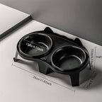 Ceramic Double Cat Bowl with Stand