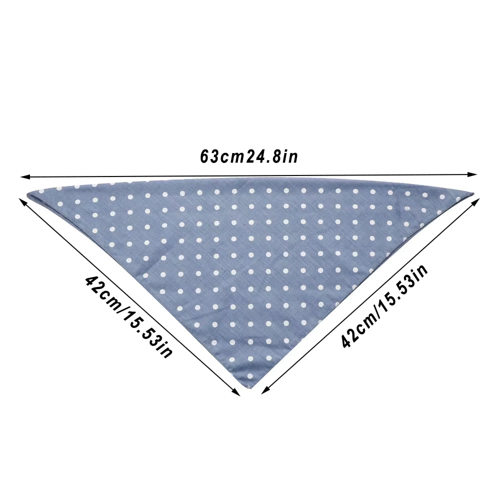 Stylish Plaid & Dots Pet Bandana – Soft Cotton, Washable & Perfect for Puppies & Kittens